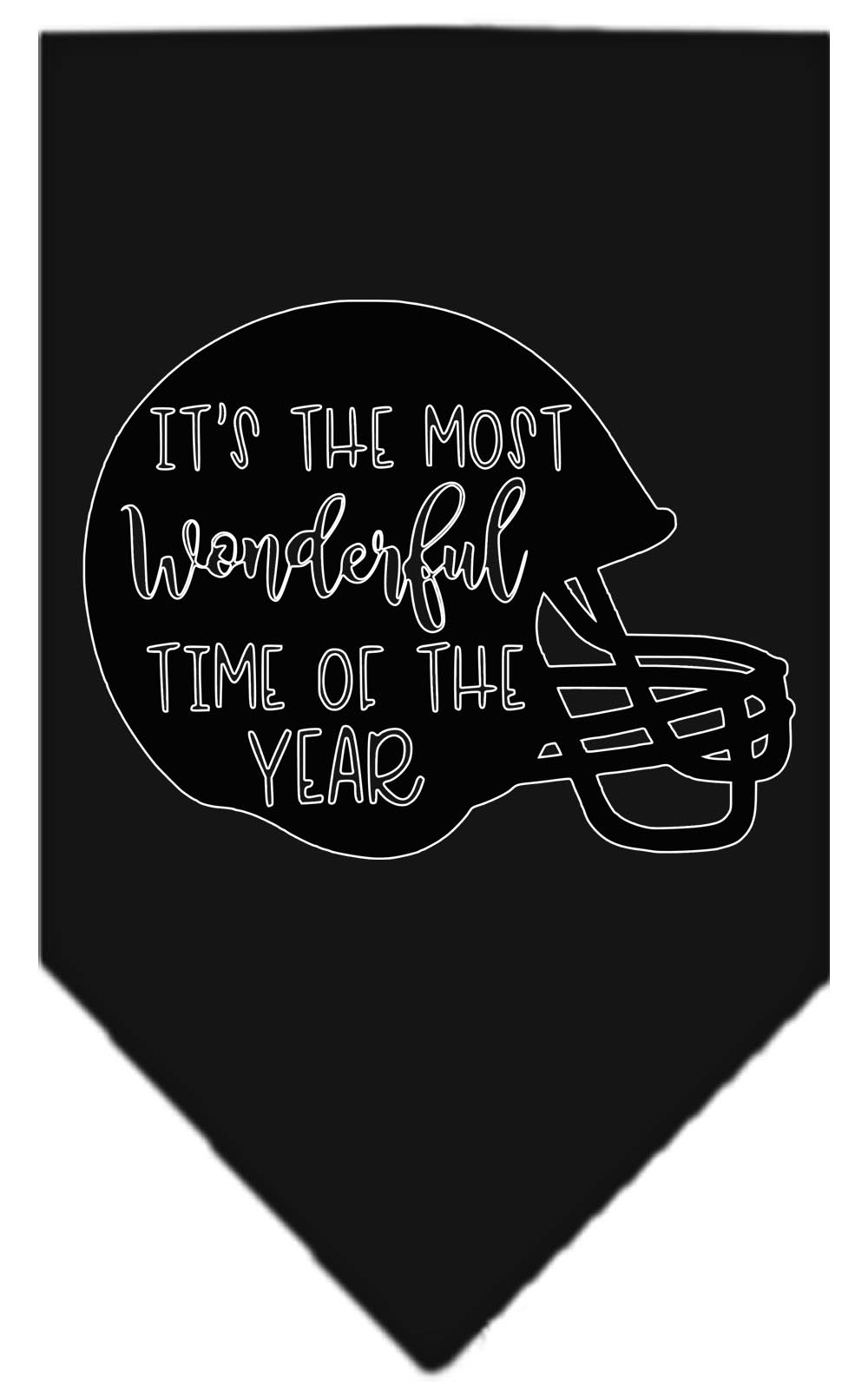 Most Wonderful Time of the Year (Football) Screen Print Bandana Black Large